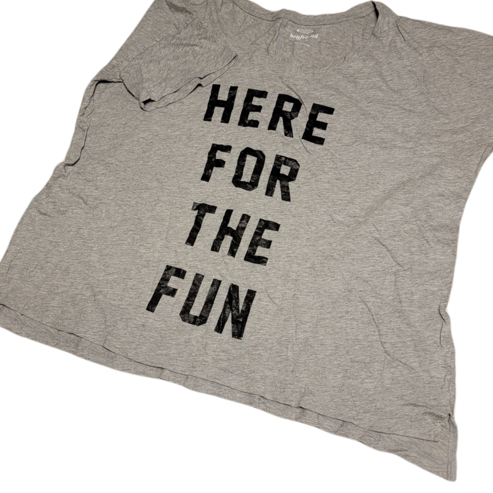 Oversized here for the fun boyfriend t-shirt